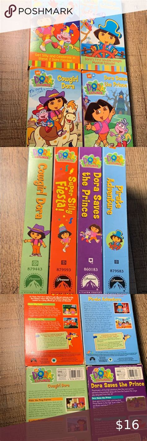 Dora The Explorer VHS Tapes - Lot of 4 Pirate Cowboy Fiesta Saves The Prince | Dora the explorer ...