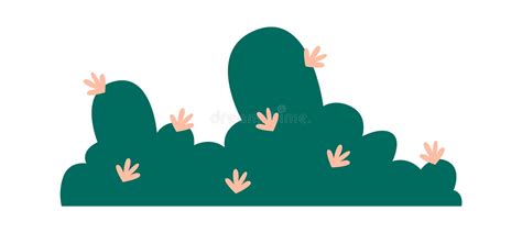 Cartoon Brush with Flowers Flat Icon Spring Decorative Shrubs Stock Vector - Illustration of ...