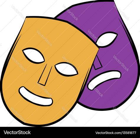 Theater masks icon cartoon Royalty Free Vector Image