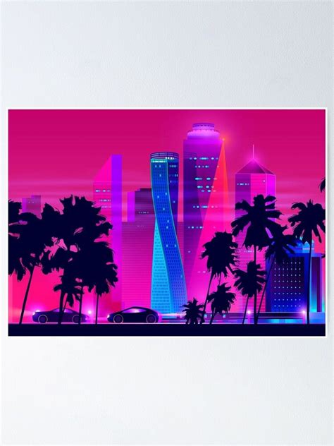 "Synthwave Neon City: Miami Vice" Poster for Sale by SynthWave1950 | Miami vice theme, Synthwave ...