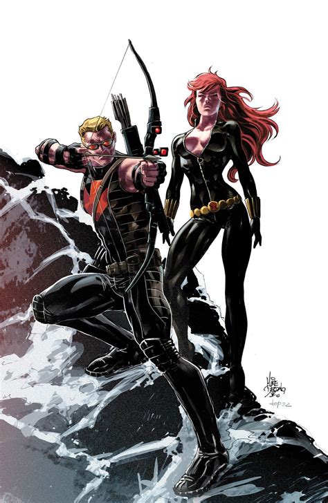 Mike Deodato, Jr. • Hawkeye and Black Widow. Colors by Carlos Lopez | Avengers comics, Black ...