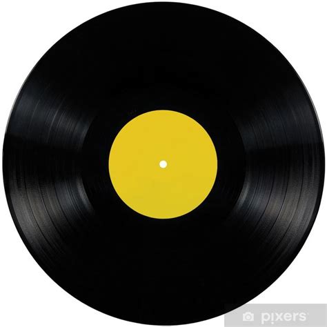 Poster Vinyl lp album disc isolated long play disk blank record yellow - PIXERS.US