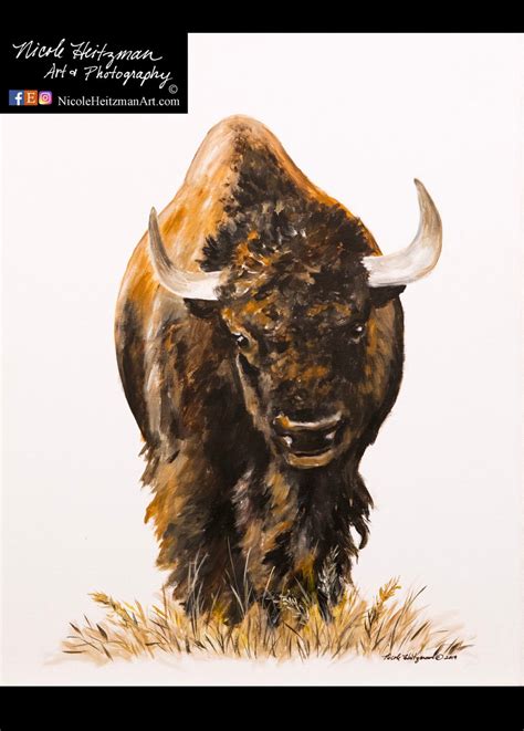 Buffalo portrait Painting Father's Day gift for dad men him Buffalo ...