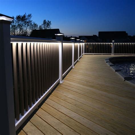 T Top Deck Railing Kits with LED Post Cap and Under Rail Lighting ...