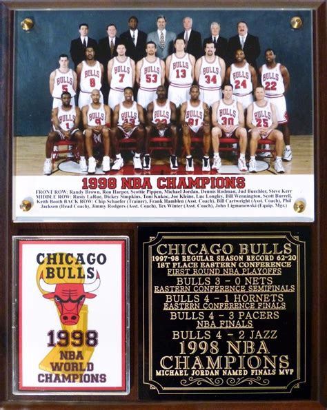 Chicago Bulls 1998 NBA Champions Photo Plaque Michael Jordan Pippen | eBay