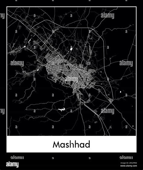 Minimal city map of Mashhad (Iran Asia)Minimal city map of Mashhad ...