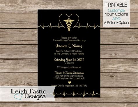 Nurse Graduation Invitation Template Lovely School Colors Printable ...