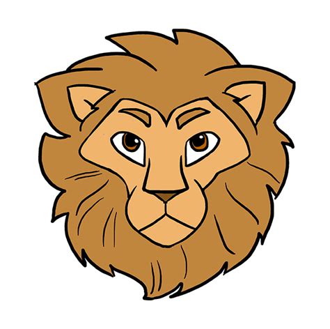 How to Draw a Lion Head - Really Easy Drawing Tutorial