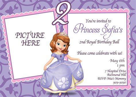 Sofia The First Invitations Templates