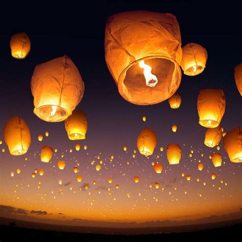 White Paper Chinese Lanterns Sky Lanterns 4th Of July