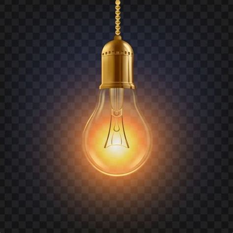 Bright Light Bulb Hd Transparent, Light Bulb Vector Glowing Bright Light Bulb Fluorescent ...