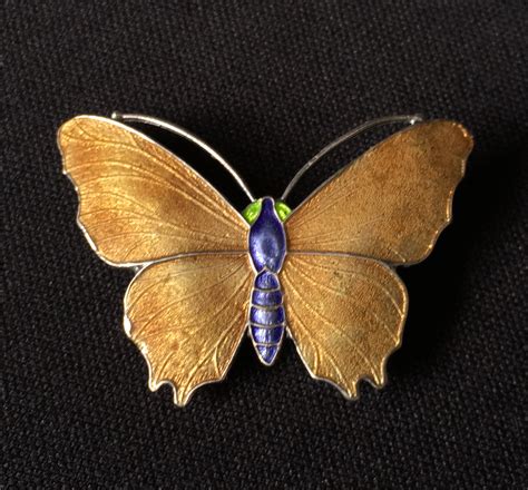 Sterling Silver & Enamel butterfly brooch, c. 1920 | Moorabool Antiques Galleries