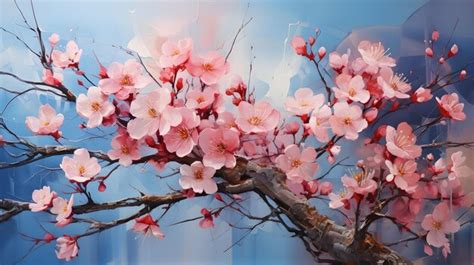 Premium Photo | Acrylic paintings of spring blossoms