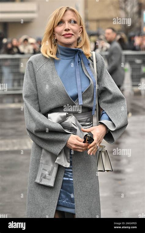 Courtney Love arriving at Fendi show during Haute Couture Fashion Week in Paris, France on ...