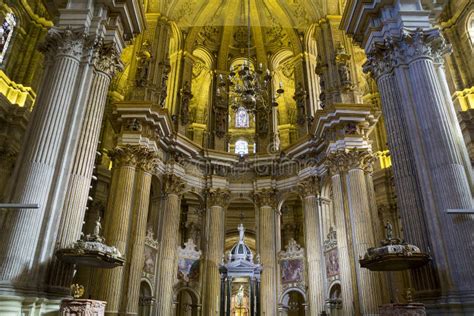 Malaga Cathedral Interior stock image. Image of coast - 16577587