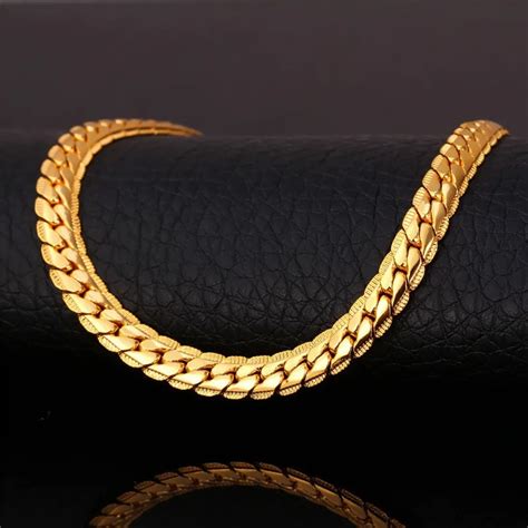 Venetian Snake Long Chain Necklace Men Jewelry Wholesale 6MM 46+cm White Gold Plated Chains ...