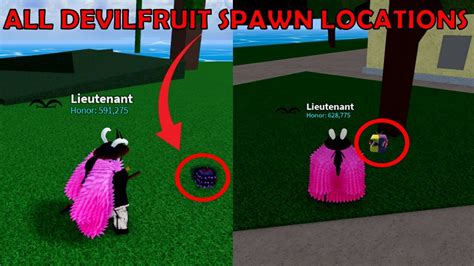 All Fruit Spawn Locations in BloxFruits - First Sea - YouTube