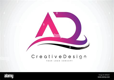 AD Letter Logo Design in Black Colors. Creative Modern Letters Vector Icon Logo Illustration ...