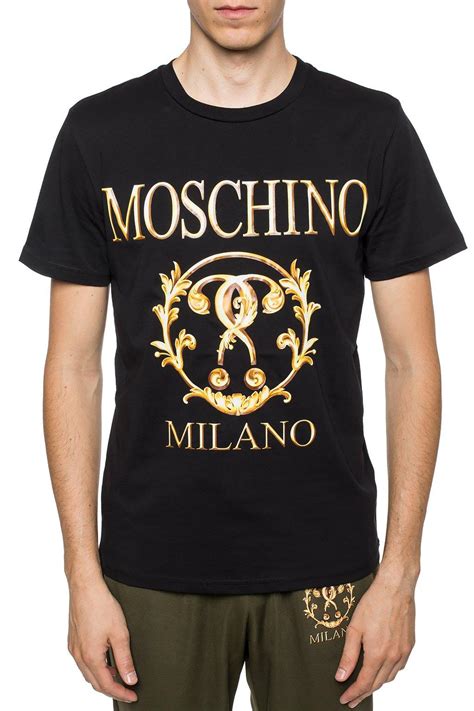 Moschino Cotton Milano Logo T-shirt in Blue Black (Black) for Men - Lyst