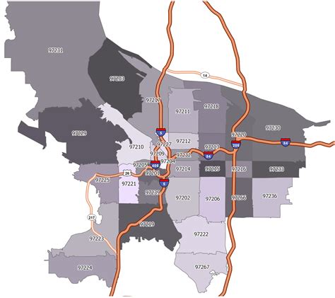 Portland Zip Code Map - GIS Geography