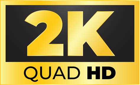 Gold 2k Quad Hd Logo Icon Vector. Quad HD 2K Resolution Golden Label ...