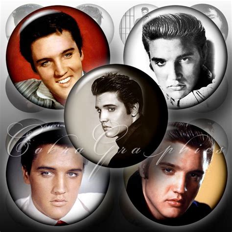 Elvis Presley Digital Collage Sheets CG-468 1.5", 30mm, 25mm, 1 ...