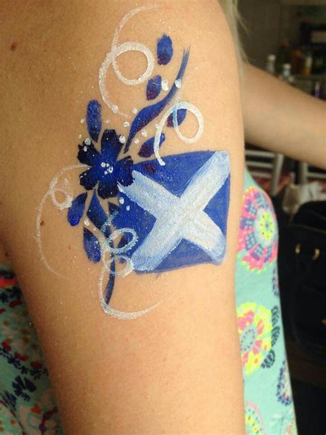 Scotland floral flag painted tattoo | Scottish tattoos, Half sleeve ...