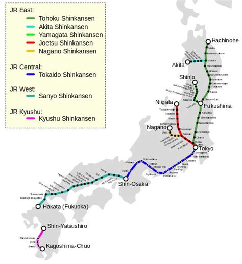 Map of Shinkansen - World Easy Guides