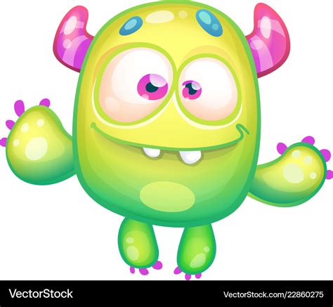 Cute green monster Royalty Free Vector Image - VectorStock