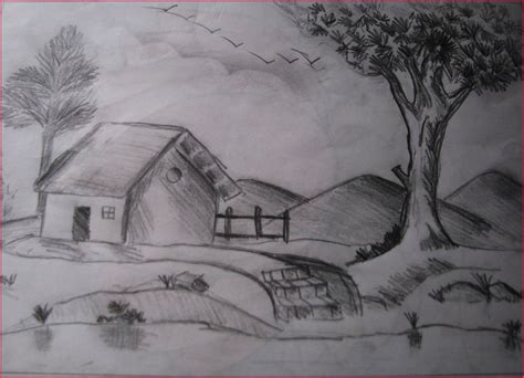 Shading Landscape Drawing at PaintingValley.com | Explore collection of Shading Landscape Drawing