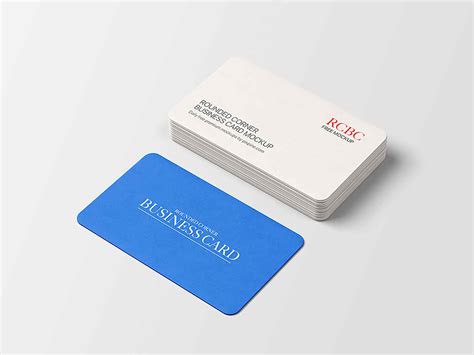 Round Corners Business Card Mockup (PSD)