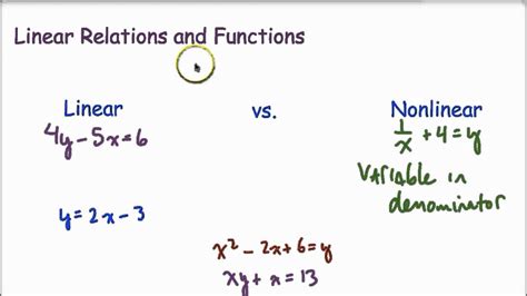 Linear Vs Nonlinear Worksheet