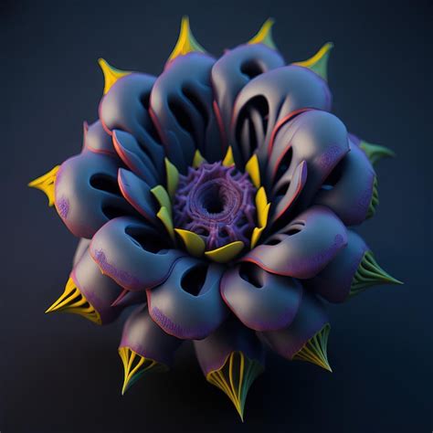 Premium Photo | Abstract 3 d illustration of futuristic colorful flower