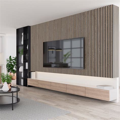 Slatted Wall Panel Silver Oak 2700mm x 600mm Swansea | Tile Effect ...