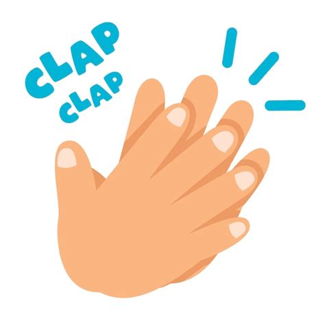 Cartoon concept of clapping hands | Premium Vector