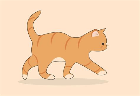 Download Cute Walking Orange Cat Background Vector Illustration for ...