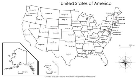 Usa Map States And Capitals List - Printable Map