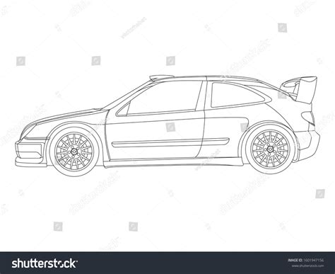 Outline Drawing Car Side View Stock Vector (Royalty Free) 1601947156 | Shutterstock