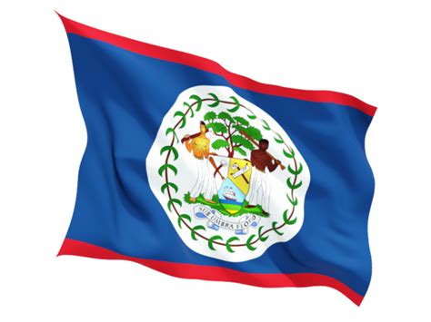 Fluttering flag. Illustration of flag of Belize