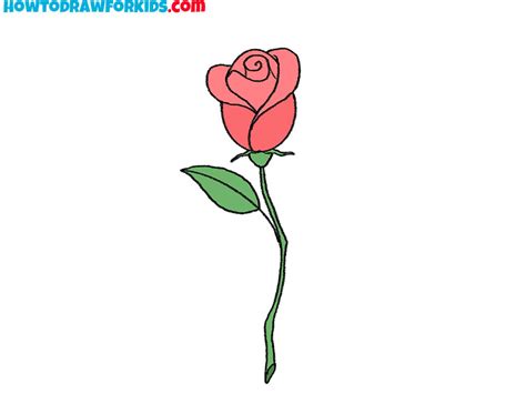 How to Draw a Rose With a Pencil - Easy Drawing Tutorial For Kids