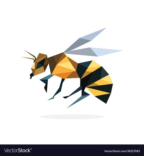 Polygon bee art image Royalty Free Vector Image