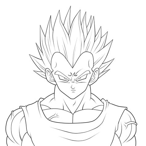 Majin Vegeta. :Lineart: by moxie2D on DeviantArt