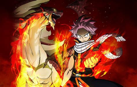 Wallpaper fire, flame, game, anime, dragon, manga, japanese, Fairy Tail, Natsu Dragneel, spark ...