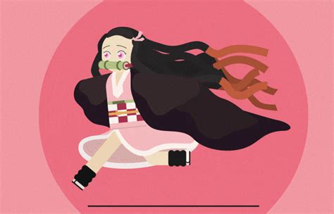 Nezuko Running Gif Wallpaper