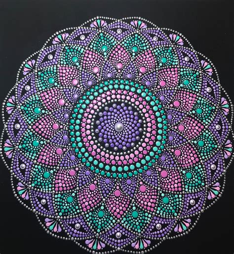 Mandala Dot Art 12 X 12 in Canvas Acrylic Painting - Etsy