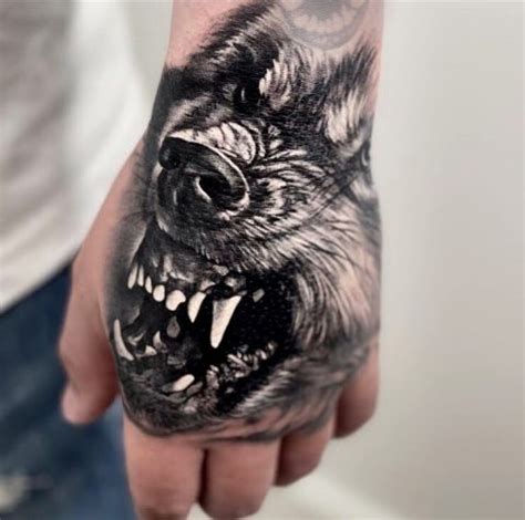 Angry Wolf Face Tattoo