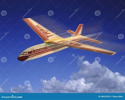 Balsa Wood Model Aircraft in Flight Stock Image - Image of airborne, flight: 38923339