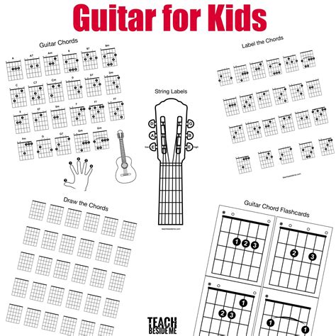 Printable Guitar Chord Chart for Kids - Teach Beside Me