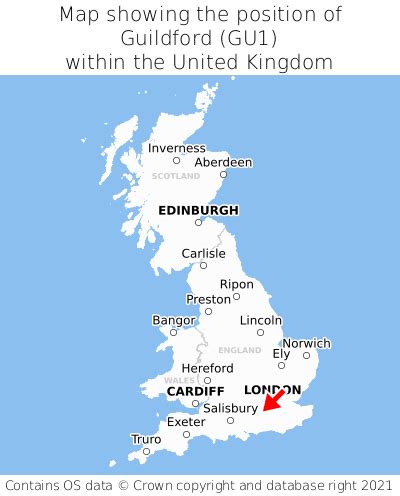 Where is Guildford? Guildford on a map