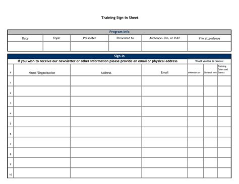 Attendance Sign In Sheet Sample | HQ Printable Documents